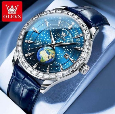 #ad New OLEVS Blue Starry Sky And Earth Watch $34.00