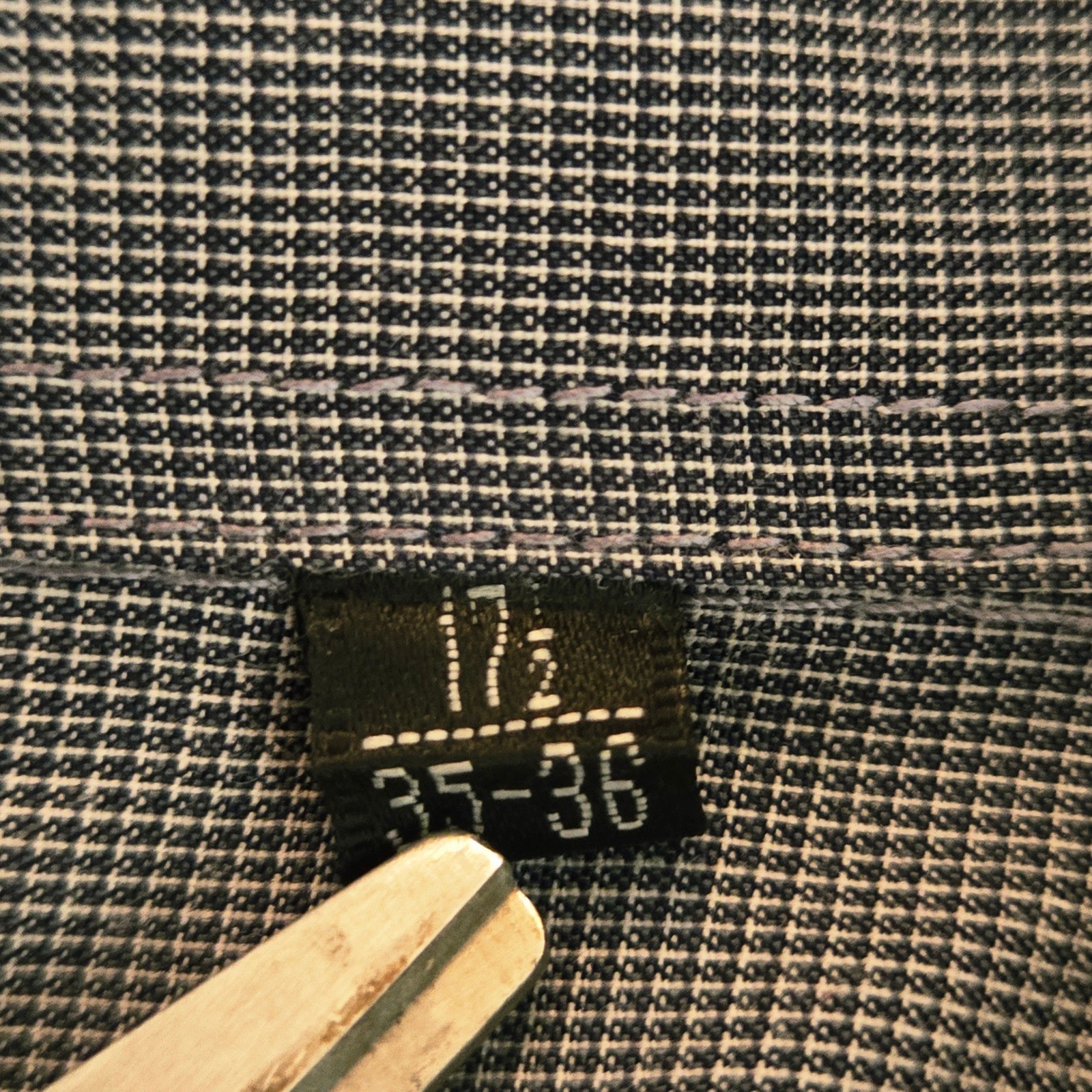 Hugo Boss Mens Dress Shirt 17.5 35/36 Grayish blue Long Sleeve Button Up Classic thumbnail 4