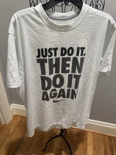 Nike Men's T-Shirt "Just Do It" Then Do It Again Short Sleeve White Size XL