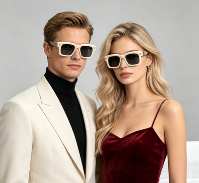Jacques Marie Mage Belvedere Vintage Square Sunglasses (Size 55 19)