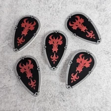 5-pack Custom Classic Red Dragon Shield Long Accessories for Minifigure D9DPA3