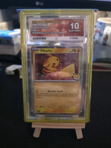 Ace 10 Pikachu 051/162 Pokemon Day Collection Cosmos Holo Gem Mint perfect subs