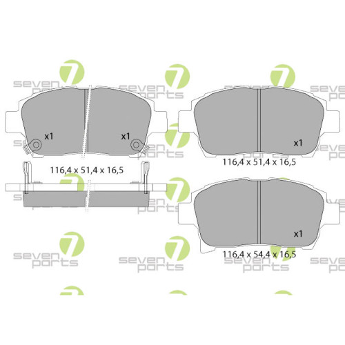 Plaquettes de frein 7 Seven Parts SVP24620 pour disques de Lexus
