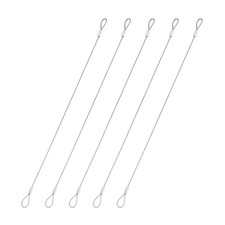 10 Pcs Safety Cable Lock, 0.05 Inch x 0.98 ft Braided Security Wire Rope, Silver