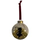 Handmade African American Girl Ornament 3.5in Gold Glitter Velvet Ribbon