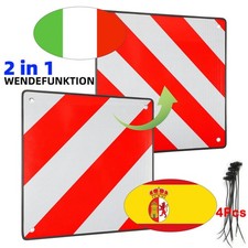 Alu Warnschild 50x50cm – Reflektierende Warntafel für Italien & Spanien Heckträg