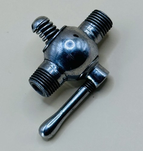 Vintage Nickel-Plated Reproduction Petcock Fuel Valve Harley Davidson 1916-1939 