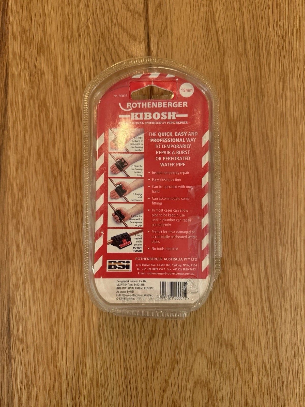 Rothenberger 15mm Kibosh Emergency Water Burst Pipe Repair Clamp 80007 - New 2