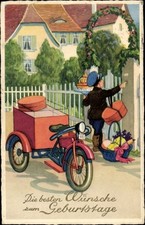 Ak Glückwunsch Geburtstag, Lastenmotorrad, Geschenke - 4113751