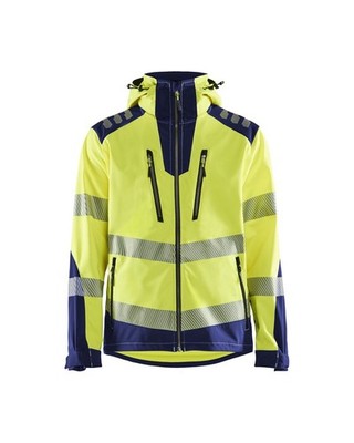 BLAKLÄDER  Softshell Arbeitsjacke HighVis gelb/marine