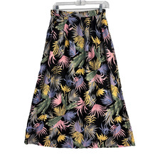 VTG Floral Maxi Skirt Tropical Boho Beach Coast 90s Y2K Size S 27 x 32.5 Pull On