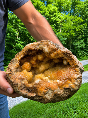 16.36 lb Kentucky Geode KY Large Display Crystal Citrine Quartz Cave Specimen