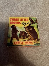 vintage Castle Films "Three Little Bruins in the Woods" box 8mm, film reels