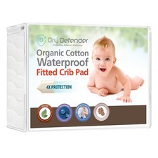 Organic Cotton Waterproof Portable Crib Pad - Natural Quilted Mini Baby Crib Mat