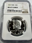 1967  KENNEDY US Half Dollar,   MS67 by NGC,   CAMEO  SMS,    EXQUISITE coin!!!!