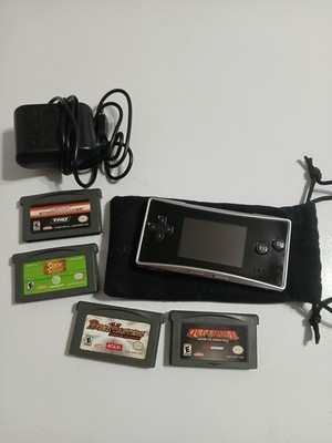 Nintendo Game Boy Micro OXY-001 Console w/ Charger, Case & 4 GBA Games NTSC-U/C