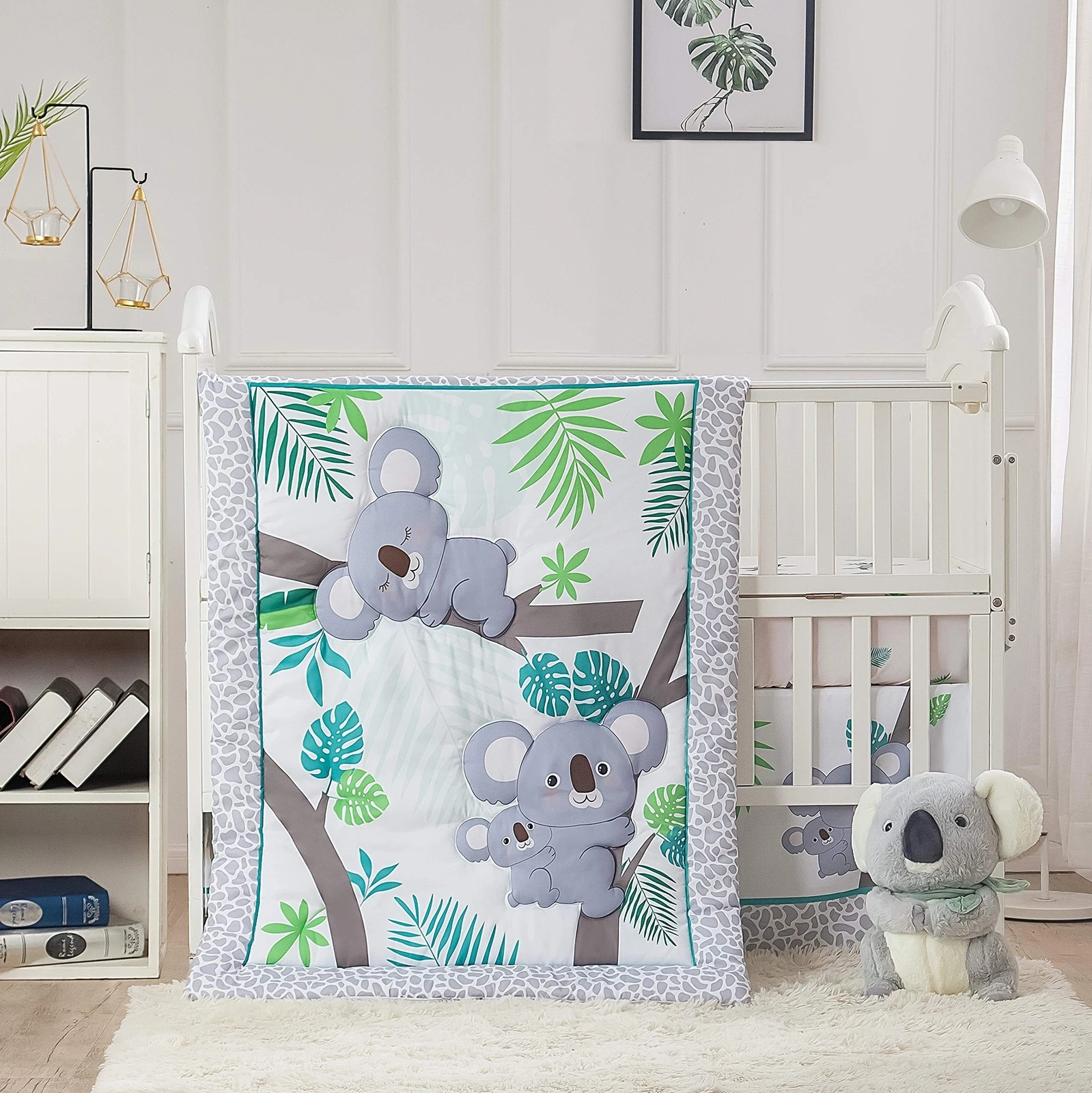 La Premura Baby Koala Nursery Crib Bedding Set, 3 Piece Standard Size Crib Se...