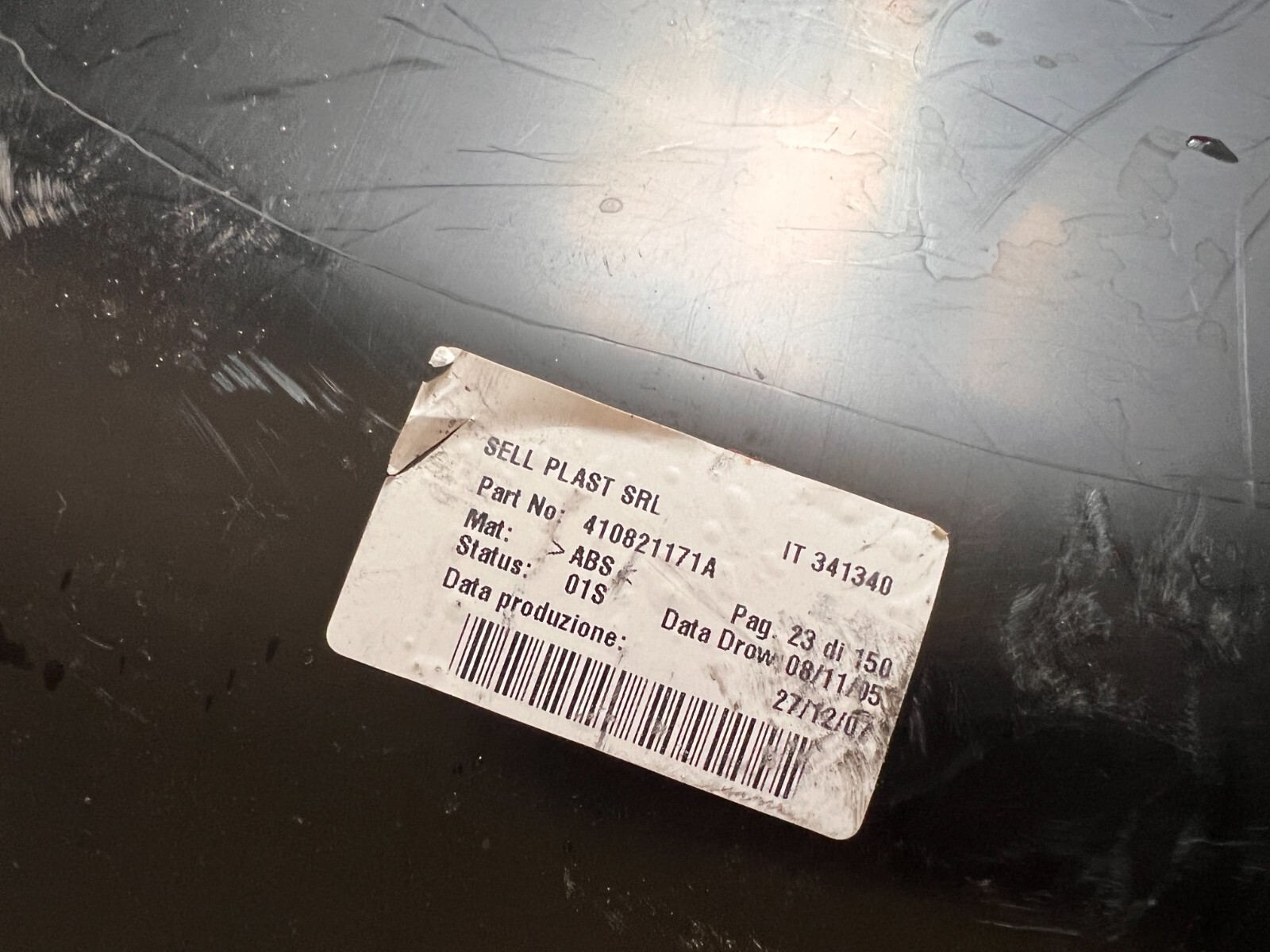 LAMBORGHINI MURCIELAGO LP640 FRONT LEFT DRIVER SIDE WHEEL LINER OEM 410821171A