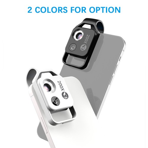 Apexel 200X Phone Microscope Lens Universal Phone Clip with LED Fill Light D45Y - 第 3/11 張圖片