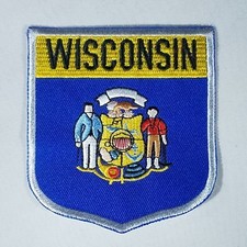 Wisconsin State Patch - Embroidered Shield Flag Crest Badge - United States USA