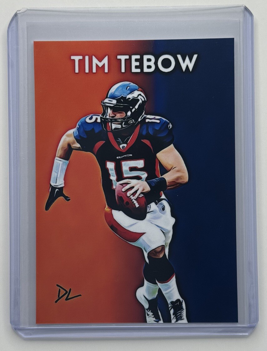 Tim Tebow Limited Edition Artist Signed Denver Broncos Trading Card 3/10