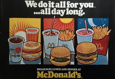 McDonalds 1970s 80s we do it all for you Reprint 13x19 POSTER FREE