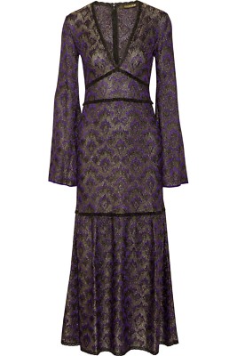 roberto cavalli crochet dress Roberto Cavalli Bead-embellished Crochet-knit Cotton-blend Gown In Off-white
