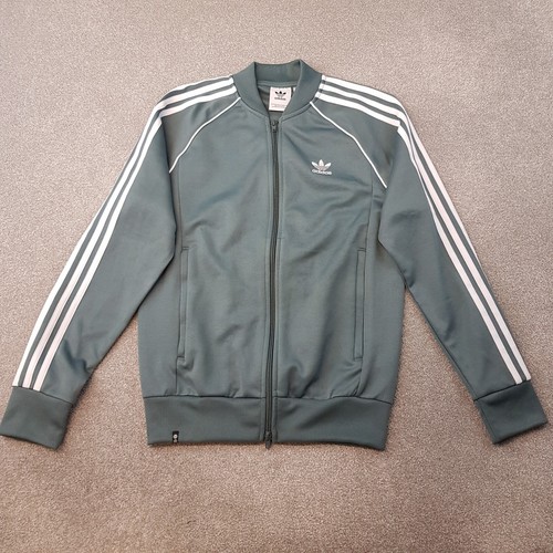 Adidas Herren Trainingsjacke klein grün grau Firebird Originals SST Trefoil Reißverschluss