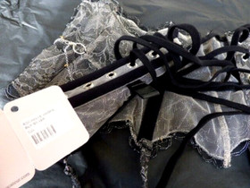 Agent Provocateur Soiree 34D bra waspie thong silver chains gold thorns crystals