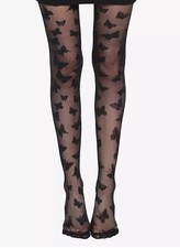 HOT TOPIC ONE SIZE  SHEER BLACK WOVEN FLOCKED...