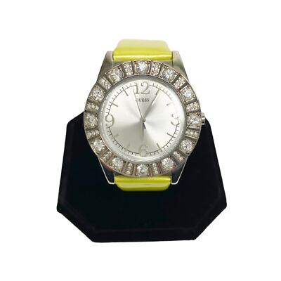 ladies GUESS greenish yellow patent leather analog WATCH  display picture 1