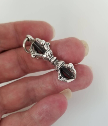 Sterling Silver Blessing Buddhism Vajira Amulet Pendant, Ships from CA - Picture 6 of 6
