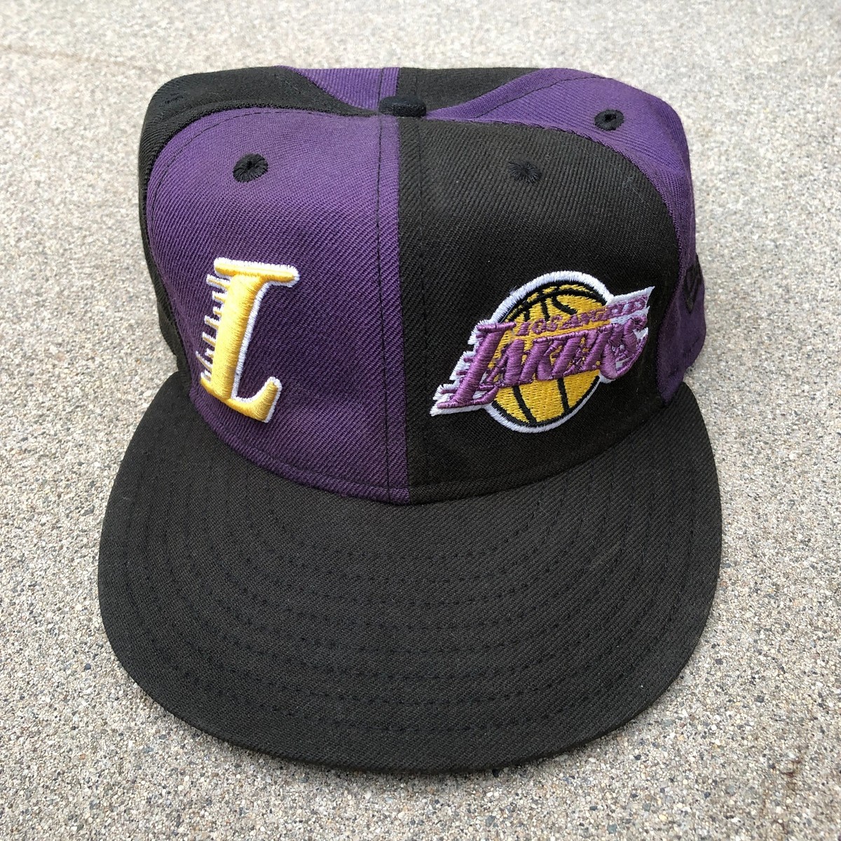VTG Y2K NEW ERA x NBA Los Angeles Lakers Pinwheel Fitted Hat 7