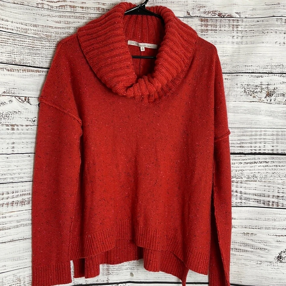 Suéter Rachel Rachel Roy Talla Pequeña Capucha Cuello Tejido Mezcla Lana Alto Bajo Gran Tamaño Foto 2 de 4