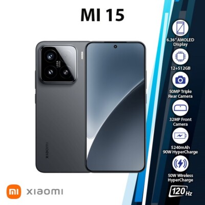Xiaomi 15 5G Android Cell Phone (Black/12GB+512GB/Dual SIM