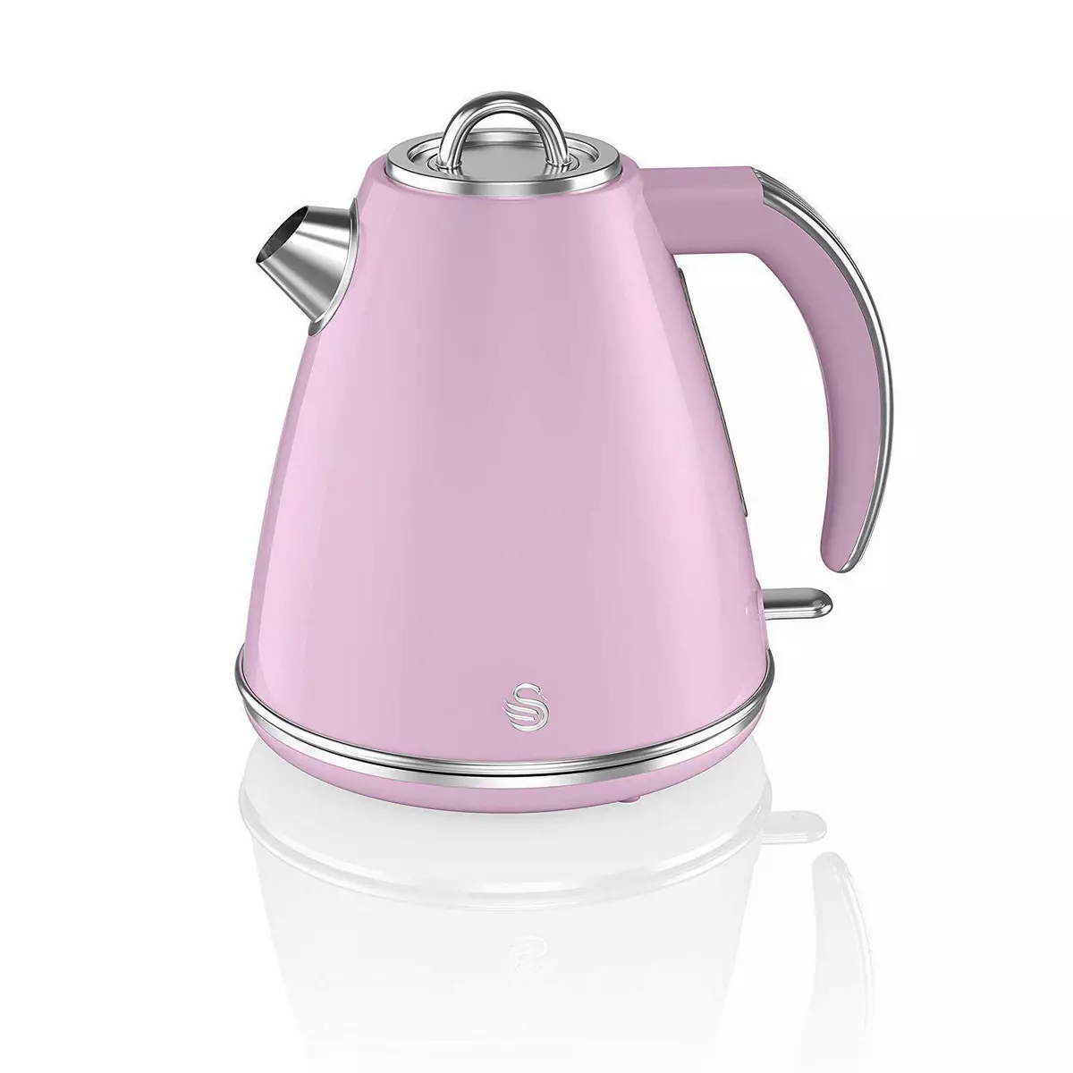 Swan 3000W 1.5Litre Retro Pink Electric Cordless 360 Jug Kettle Fast Quiet Boil