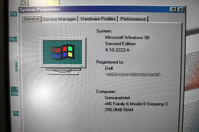 Dell Dimension XPS B933 Intel Pentium III 256MB RAM 80GB HDD Win98