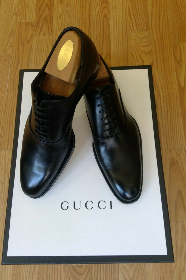 $3500 GUCCI MTO BY TOM FORD MADE TO ORDER BLACK LEATHER OXFORD MEN'S SHOES 7 US