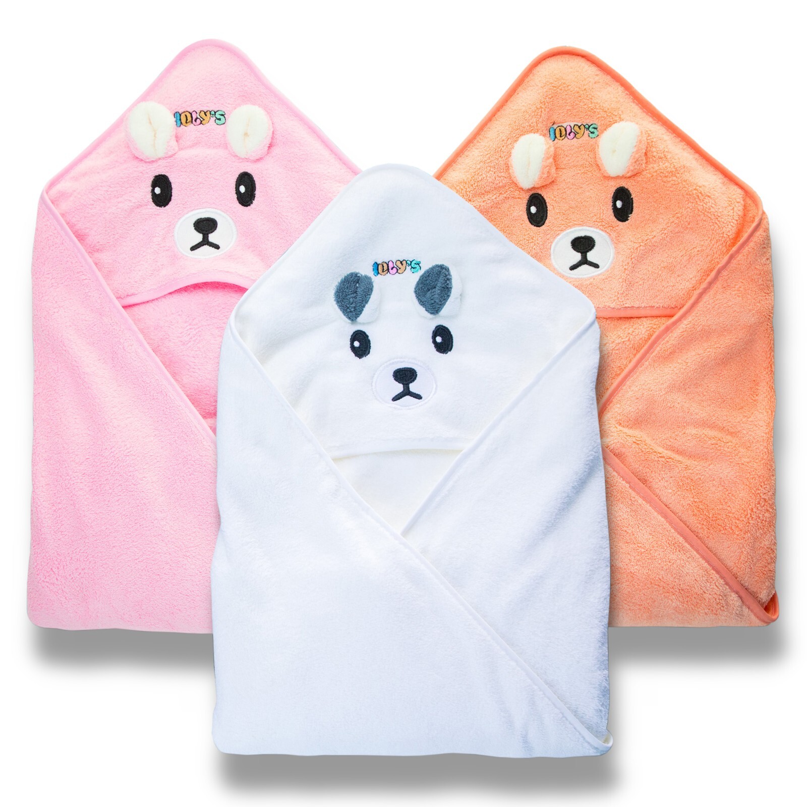 Ioly Hooded Baby Bath Towels Set of 3