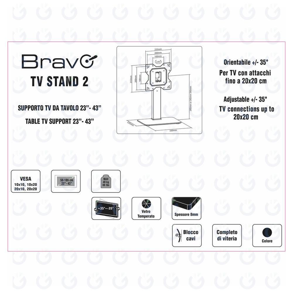 Thumbnail - Bravo Tischständer Für Fernseher Stand 2 Halterung Ab 23” A 43”