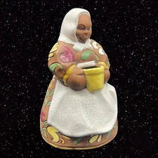 Brayton Laguna Peruvian Woman Figurine Rare Vintage Vase Pottery 1940's 7”T 4”W