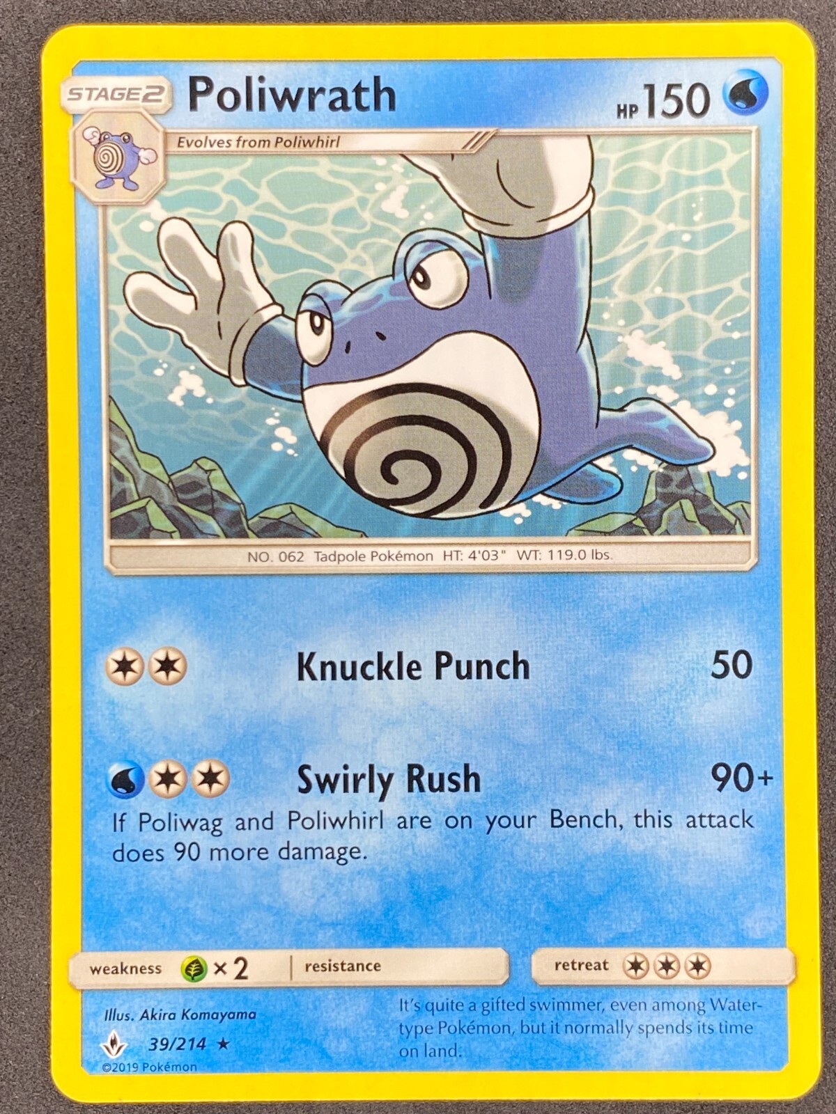 Pokémon Poliwrath 39/214 UNB Unbroken Bonds LP/NM