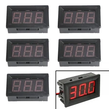 5Pcs Dc 5-120V Voltmeter Red Led Panel 3-Digital Display Volt Meter 2-Wire NEW
