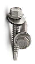 100  14 X 1 Self Drilling Roofing Screws Hex Washer HD EPDM 410 Stainless Steel