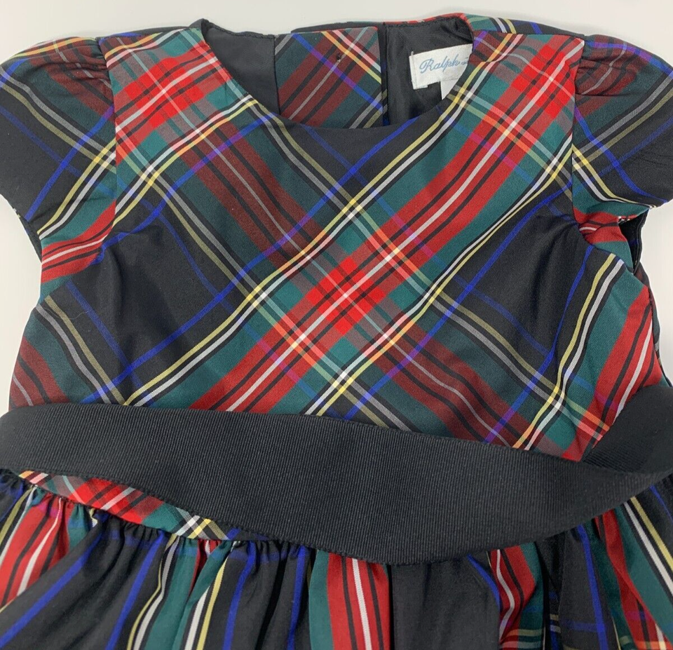 Ralph Lauren Baby Girls 6 Month Red and Black Plaid Taffeta Holiday