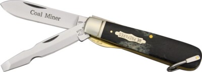 Rough Electricians 3.75'' Stainless Buffalo Horn Wire Stripper Folding Knife 1138