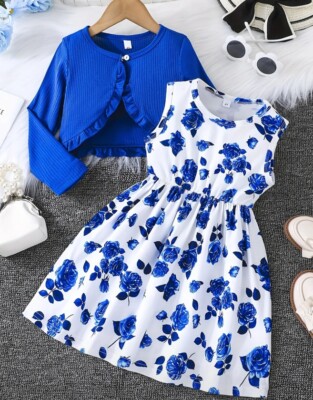 Festlich: Zauberhaftes Blumen Mädchen Kleid mit Bolero, Gr.104, NEU