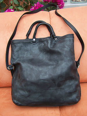 THINK Tasche BAG aus Soft Nappaleder! used look in schwarz