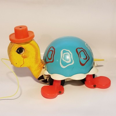 Vintage Old 1962 Fisher Price 773 Tip Toe Turtle Pull Toy Works Great Usa Ebay