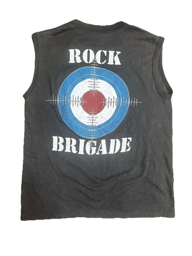 80s Def Leppard Rock Brigade sleeveless T-Shirt Raglan d 1980s vintage concert t-shirt, vintage, single stitch, B+ condition